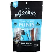 Country Archer Jerky, Grass-Fed Beef Sticks Minis, Original , 16 Sticks, 0.5 oz (14 g) Each