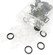 [Setaria Viridis] 40 Sets Lingerie Adjustment Bra Strap Slides and Rings Hooks Clips Clasp Replacement for Swimsuit Tops and Slip Dress Black White