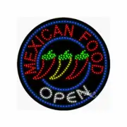 NEW “MEXICAN FOOD OPEN" 26x26 SOLID & ANIMATED LED SIGN w/CUSTOM OPTIONS 21825