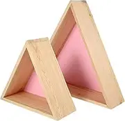 TOGEVAL 2pcs Wooden Triangle Storage Rack Multifunctional Decorative Shelf for Boys and Girls Room