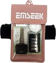 EMSEEK Armband Waterproof wallet Floating Surf Car Key Fob Case Beach dry bag ankle Waterproof Pouch Holder For GPS Key Money Credit Vaccine Card Driver License ID Badge, Pink, Watersports