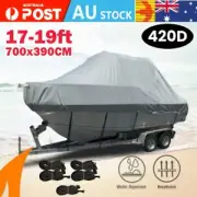 Boat Cover Heavy Duty Waterproof Trailerable Boat Cover 17-19FT Sun UV Resistant