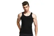 5 x Slimming Tank Top Mens Body Shaper Compression Vest Top Singlet Black