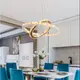 圓環形吊燈 50+30cm 客廳燈 LED水晶燈 遙控調光調色餐廳房間吊燈創意個性不銹鋼臥室藝術燈具 (7.6折)