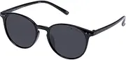 [Solarized] Uni-Sex Classic Round Black Round Sunglasses