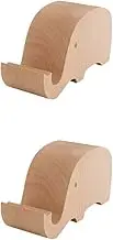 Cabilock 2pcs Elephant Phone Holder Desktop Phone Stand Wooden