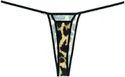 [FARZAH] 3Pcs Animals Pattern Sexy Women String Micro Thong Low-Rise G-String Bikini Bottom Leopard Underwear Female Panty (Color : Leopard, Size : Large)