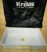 32-inch Porcelain Enameled Steel Undermount Single Bowl Sink White