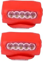 2Pcs Bicycle Headlight Taillight Bright LED Warning Lights for Safe Night Cycling Easy to Attach Red Lights for Front and Rear Visibility