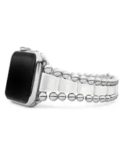 Lagos Smart Caviar White Ceramic Apple Watch Bracelet, 42-44mm