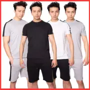 Men's Shorts Set with Short Sleeve T-Shirt and Side Striped Shorts Shirt (2253)