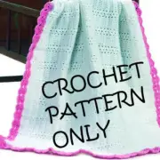 NWT Alice Reiser Plymouth Yarn 1351 Baby Blanket with Shell Trim Crochet Pattern