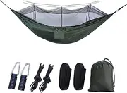 Automatic Quick-opening Hammock with Mosquito Net Camping Portable Hammock Anti-rollover Nylon Hammock Orange