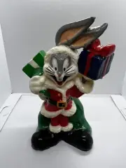 Vintage 1998 Bugs Bunny Santa W/Sack Of Gifts Christmas Candle By Giftco w/Box