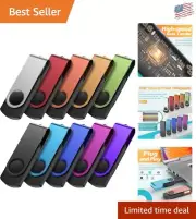Promotional USB 2.0 Memory Stick Pack - 10-Piece 1GB Flash Drives Multicolor Set