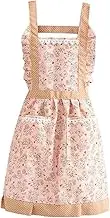 Kitchen Apron, Serving Apron, 26.77x35.43 Inch, Soft Lightweight Canvas, Baking Apron, for Painting Dishes for Girls, Pink, as described