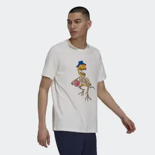 【adidas 愛迪達】上衣 T恤 短袖上衣 運動上衣 男上衣 白 5 DINO TEE(H13478)