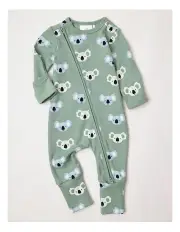[Sprout] Essential Koala Ribbed Coverall in Green