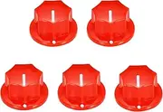 uxcell 5Pcs ABS and Copper Potentiometer Knobs 1/4" Volume Tone Control Top Hat Knob for Guitar Instruments Audio Mixer Amplifier Red