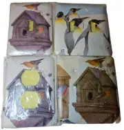 4 VTG Avalon Bird Light Switch Plate Cover Set Penguin Bird House Made In USA