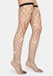 In The Rough Rhinestone Fishnet Tights