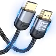 4K HDMI Cable 1.5M,Sweguard HDMI 2.0 Cable High Speed 18Gbps Braided HDMI Cord 4K@60Hz 2K@144Hz Supports 3D UHD 2160p HD 1080p Ethernet HDCP 2.2 ARC Compatible PS4/3,Blu-ray,Sky,Monitor,Laptop,PC-Grey
