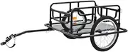Oshhni Bicycle Luggage Carrier Cart Metal Frame with Hitch Sturdy Professional Accessory Easily Install 15inch Wheels