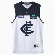 Carlton Blues 2025 AFL PUMA Mens Clash Guernsey | White by Sporting House