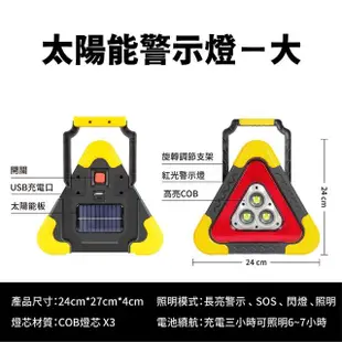 【NO SPOT】太陽能LED警示三角架(太陽能警示燈 警示燈 三角警示燈 車用警示燈 汽車警示燈)