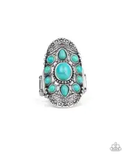 Paparazzi Stone Sunrise Blue Stretchy Ring