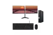 Dell 5070 Bundle Micro Desktop i5-9500T Up 3.7Ghz 16GB RAM 256GB SSD + Dual slim monitor | Refurbished