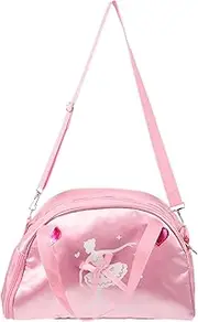 TOGEVAL Dance Bag Shoes Compartment Fashionable Dance Bag for Girls Lightweight Portable Pink Princess Dancer Design