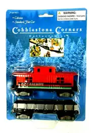 Cobblestone Corners Collectibles Caboose & Standard Flat Car