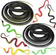 Shyflpopo 8 Pcs Rubber Snakes Realistic Decoration for Garden Props to 8pcs