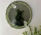 Aventurine, Peridot & Quartz Round Mirror | Handmade Crystal Wall Mirror