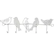 Bird Hooks Metal 32cm Wall Mounted Clothes/Key Holder Hanger/Storage Organiser