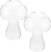 4 Pcs Mushroom Wine Glass Martini Glasses Drinking Glasses Water Glasses Aesthetic Glasses Drink Clear Mushroom Shaped Drinks Cups Mousse Cup Juice Cup Ktv Cup Party Cup