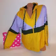 Victoria Secret PINK Jacket Sherpa Lined XS Small XS/S Yellow Purple Hooded New