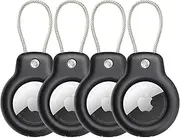 [SPGUARD] Compatible with AirTag Secure Holder with Wire Cable,4 Pack Air Tag Lock Case Keychain Key Ring Key Chain Luggage tag for Keys,Luggage & More Men Women's Keyrings & Keychains