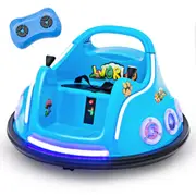 Costway 12V Electric Bumper Car 360° Spin Kids Ride On Car Toy RC Race Vehicle w/USB & Bluetooth & MusicGift Blue