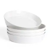 Set Of 4 Large Pasta Ceramic Bowls Serving Salad 34oz Plates For Home Kitchen