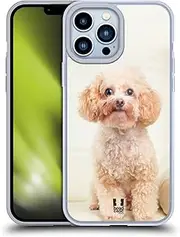 Head Case Designs Sitting White Poodle Popular Dog Breeds Gel Case [Military Grade Protection] Compatible with Apple iPhone 13 Pro Max