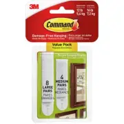3M-Command Picture Hanging Strips 24/Pkg-8 Medium Strips & 16 Large Strips