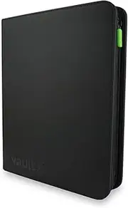 Vault X 4 Pocket Trading Card Zip Binder, 160 Cards, Premium Exo-Tec Album Material, 20 Side-Loading Pages, Folder for Collectible Games, Sports, TCG (Black)