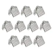 300Pcs Ribbon Crimp Clamp Ends 6mm Cord End Clasp for DIY Craft Silver White