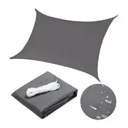 Rectangle Sun Shade 320 GSM 3x5m Extra Heavy Duty 98% UV Block Sail Grey