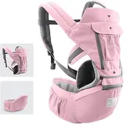 RAYWE Carrier with Hip Seat Breathable&Detachable Design Adjustable Strap Side Pockets Multifunctional Ergonomic Safety Carriers Waist Stool for 0-36 Months Babiess