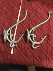 Set Of 2 Metal Hooks For Hat , Coat, Clothes & Various Uses 8” Long Extends Out