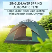 Au 3-4 Person Beach Tents Canvas Ripstop Firm Blue Family Hiking Camping Tent