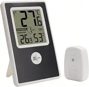 Lancoon Indoor Outdoor Thermometer Hygrometer with Wireless Sensor Digital LCD Temperature Humidity Monitor Max/Min Easy to Read Battery for Office Garden Greenhouse